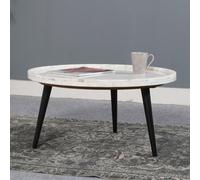 ocala marble top coffee table in white with black metal legs