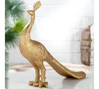 ocala polyresin peacock sculpture in gold