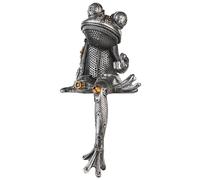 ocala polyresin steampunk frog sculpture in silver