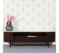ocala white marble and wood large tv stand in dark mahogany