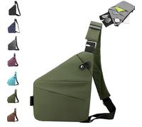 ocalil Anti Theft Travel Bag,Anti Theft Crossbody Bag, Sling Bag Travel Crossbody Bag for Women Men, Green, S