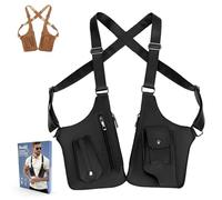 ocalil Double Shoulder Armpit Bag, 2025 New Men Anti-Theft Underarm Wallet Pocket Holster Phone Leisure Double Shoulder Pouch, Black