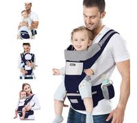 Ocanoiy Baby Carrier Newborn to Toddler Baby Wrap Carrier with Hip Seat Baby Kangaroo Carrier Toddler Infant Holder for Men/Women Dad Mom (Dark Blue)
