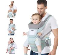 Ocanoiy Baby Carrier Newborn to Toddler Baby Wrap Carrier with Hip Seat Baby Kangaroo Carrier Toddler Infant Holder for Men/Women Dad Mom (Green)