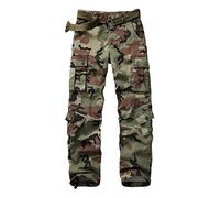 OCANXUE Men's Hiking Pants Waterproof Camo Work Cargo Pants Relaxed Fit Ripstop Tactical Pants with 8 Pockets No Belt, C29 Camo, 30