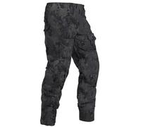 OCANXUE Tactical Camo Cargo Pants for Men - Outdoor Hiking Ripstop Work Pants With Multi Pockets - No Belt, No Kneepad, Black Camo, 30