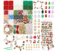 OCARDI Christmas Bracelet Making Kit,Pony Beads&Clay Beads&European Beads for Christmas Crafts Jewellery Making,Arts and Crafts for Kids,Friendship Bracelet Kit for Teenage Girls Gifts Age 5-12