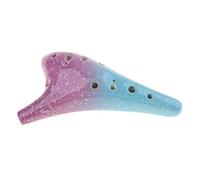Ocarina 1 Piece Ceramic Glaze 12 Holes AC Alto C Ocarina Flute Multicolor(A)