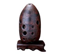 Ocarina 10 Holes Pottery Xun F G Tone Double Cavity Ocarina Beginner Left Right Hand Xun Traditional Musical Instruments(G,Right)