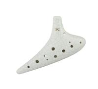 Ocarina 12-hole AC-tuned Beginner Crackle Glaze 12-hole Treble SC/SG-tuned Professional Performance Ocarina(White,SC)