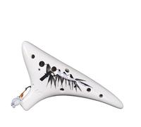 Ocarina 12 Hole Alto C Key Ocarina Instrument Flute for Beginners Students Adults Pottery Multicolor(3)
