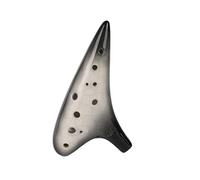 Ocarina 12 Hole Alto C Mediant Tones Ceramic Ocarina Crackle Gradient Black Professional Tao Instrument Grey