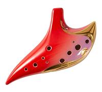Ocarina, 12-hole Alto G-glazed Ceramic Ocarina With Gold Rim, Art Decorations