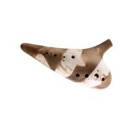 Ocarina 12 Hole Bass C Tone Ceramic Flute Plain Burning Instrument Beginner To Professional