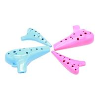 Ocarina 12 Hole Beginner Professional Music Instrument(Mid-range AC tunes rose red)