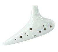 ocarina， 12 Hole Beginners Practice Playing Cracked Glazed Ocarina(White,SF)