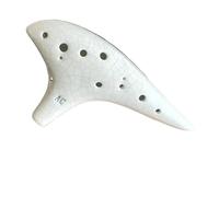 Ocarina 12 Hole Ceramic Alto C Key Classical Instrument For Music Lovers And Beginners(White)