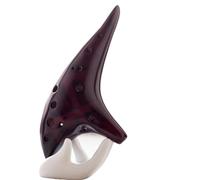 Ocarina 12 Hole Classic Ocarina Stable Intonation Alto C Tone Smokey Fired Ocarinas With Protective(Red)