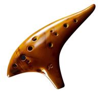Ocarina 12 Hole Classic Ocarina Stable Intonation Alto C Tone Smokey Fired Ocarinas With Protective(Yellow)
