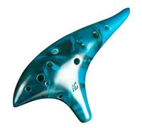 Ocarina 12 Hole Classic Ocarina Stable Intonation Alto C Tone Smokey Fired Ocarinas With Protective(Blue)