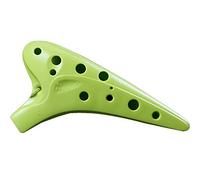 ocarina， 12 Hole High Pitch C Plastic Anti-drop Ocarina, Birthday Present, Lanyard+teaching Materials(Green)