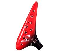 Ocarina， 12 Hole High Pitched C Red And Black Glazed Clay Ocarina