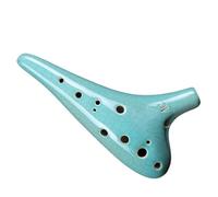Ocarina 12-hole Ocarina Middle C Key AC Ceramic Beginner Playing Ocarina 12 Holes(Cyan)