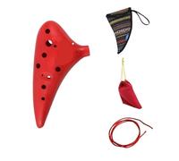 Ocarina 12 Hole Ocarina with Storage Bag Lanyard Ocarinas Musical Instrument for Music Lover and Beginner(Red Ocarina)
