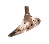 Ocarina 12 Hole Plain Fired Pottery Flute High Pitched G Key Beginner's Practice Professional Performance Of Musical Instruments