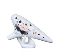 Ocarina 12-hole Professional Alto AC-tuned Hand-painted Smoked Ocarina Playing Type Beginner Instrument(Style 4)