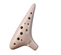 Ocarina 12-hole SG-tuned Ocarina Made Of Ceramic Professional Crackle Smoked Flute Beginner Instrument(White)