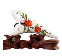 Ocarina 12-hole Treble G Key Playing Ocarina Smoked Hand-painted Pattern (Color : 4)