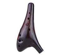 Ocarina 12 Holes Ceramic Ocarina Flute Alto C Smoked Burn Submarine Style Musical Instrument for Music Lover Red
