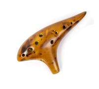 Ocarina 12 Tones Alto C Ceramic Musical Instrument With Beginners(Yello)