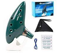 Ocarina 12 Tones Alto C with Song Book Display Stand Neck Cord (Green)