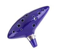 Ocarina 12Note Alto C Ceramic Ocarina Instrument With Songbook Neck String And Carrying Case(BLUE SET with box)