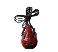 Ocarina 1pc 6 Hole Ceramic Mini Ocarina Crafts Musical Instruments(Red)