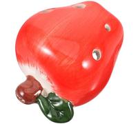 Ocarina 1pc Ceramic 6 Hole Ocarina Small Size Beginner Music Instrument Lightweight Portable(Red)