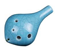 Ocarina， 6-hole Alto C Cracked Clay Ocarina, Beginner To Learn Creative Bottle-shaped Wind Instruments(Blu)