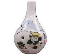 Ocarina， 6-hole Alto C For Beginners To Learn Clay Ocarina, Creative Vase Shape Hand-painted Flower Pattern Musical Instrument(White H)