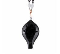 Ocarina 6 Hole Beginner Instrument Professional Black Pottery(Bright Porcelain Black SC Treble C)