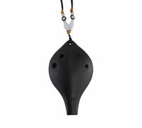 Ocarina 6 Hole Beginner Instrument Professional Black Pottery(Matte Black SC Treble C)