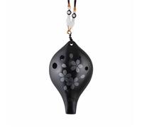 Ocarina 6 Hole Beginner Instrument Professional Black Pottery(Tung Blossom Bright Porcelain)