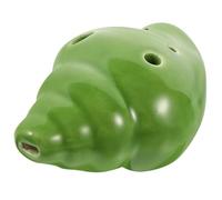 Ocarina 6-Hole Ceramic Professional Ocarina Conch Shape Musical Instrument Beginner Practice Portable Wind(Green)