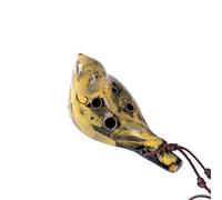 Ocarina 6 Hole Ocarina Bird Shaped Ceramic Ocarinas Instrument for Beginner Decor(Yellow)