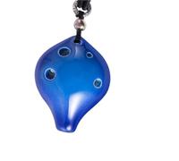 Ocarina 6 Hole Ocarina Pendant Ethnic Retro Niche Design(Blue Chinese knot SSG)