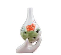 Ocarina 6-hole ocarina playing ethnic musical instrument hand-painted flower surface for the beginning of school season (Color : 1)