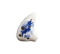Ocarina 6 Hole Small Ocarina Soprano D Tone Beginner Ocarina Teaching Ocarina Ceramic Pendant (Color : Blue white)