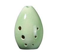 Ocarina 8 Hole F Tone Crack Clay Professional Performance Beginner Ceramic Ocarina Portable Handheld Flute Instrument(Cyan)