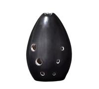 Ocarina 8 Hole F Tone Crack Clay Professional Performance Beginner Ceramic Ocarina Portable Handheld Flute Instrument(Black)